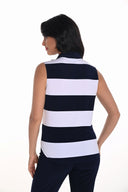 Frank Lyman Navy/White Striped Sleeveless Top Style 251189