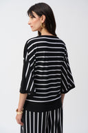 Joseph Ribkoff Knit Stripe Print Fitted Top Style 251190