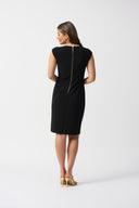 Joseph Ribkoff Black Silky Knit Cutout Sheath Dress Style 251202