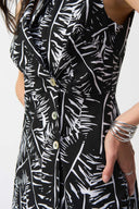 Joseph Ribkoff Black/White Tropical Print Sheath Dress Style 251206