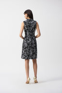 Joseph Ribkoff Black/White Tropical Print Sheath Dress Style 251206