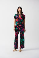 Joseph Ribkoff Black/Multi Tropical Print Boxy Top Style 251214