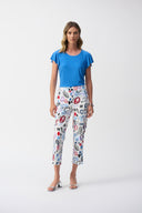 Joseph Ribkoff Vanilla/Multi Abstract Print Crop Pants Style 251221