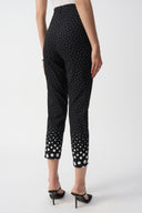 Joseph Ribkoff Black/Vanilla Millennium Dot Print Straight Pants Style 251223