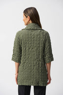 Joseph Ribkoff Cactus Bubble Jacquard Trapeze Coat Style 251234