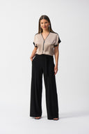 Joseph Ribkoff Black Wide Leg Pants with Sash Style 251249