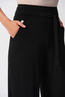 Joseph Ribkoff Black Wide Leg Pants with Sash Style 251249