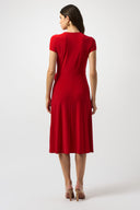 Joseph Ribkoff Short Sleeve Flowy Wrap Midi Dress Style 251250