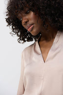 Joseph Ribkoff Satin V-Neck Top with Front Tie Style 251253