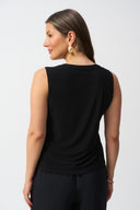 Joseph Ribkoff Black/Dune Jacquard Tropical Print Jacket and Cami Set Style 251260