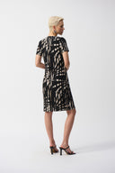 Joseph Ribkoff Black/Multi Silky Knit Tropical Print Shift Dress Style 251266