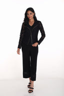 Frank Lyman Black Pants with Lace Embroidery Insert Style 251266