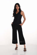 Frank Lyman Black Pants with Lace Embroidery Insert Style 251266
