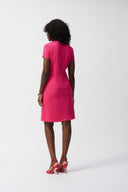 Joseph Ribkoff Pink Bouclé A-Line Dress Style 251267