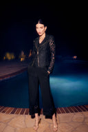 Frank Lyman Black Jacket with Floral Design Style 251268