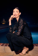 Frank Lyman Black Jacket with Floral Design Style 251268