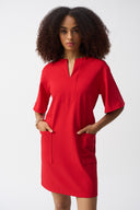 Joseph Ribkoff Radiant Red Short Sleeve Straight Dress Style 251269