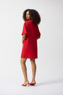 Joseph Ribkoff Radiant Red Short Sleeve Straight Dress Style 251269