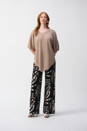 Joseph Ribkoff Black/Multi Tropical Print Wide Leg Pants Style 251274