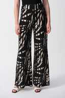 Joseph Ribkoff Black/Multi Tropical Print Wide Leg Pants Style 251274