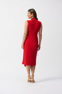 Joseph Ribkoff Radiant Red Sleeveless Wrap Dress Style 251278