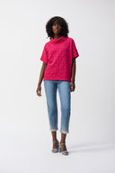 Joseph Ribkoff Bubble Jacquard Boxy Top Style 251279