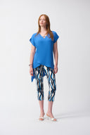 Joseph Ribkoff Vanilla/Multi Geometric Print Crop Pants Style 251280