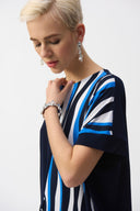 Joseph Ribkoff Vanilla/Multi Geometric Print Boxy Top Style 251285