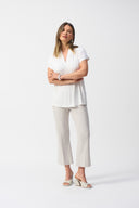Joseph Ribkoff Short Sleeve V-Neck Straight Top Style 251286