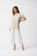 Joseph Ribkoff Short Sleeve V-Neck Straight Top Style 251286