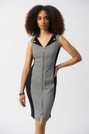 Joseph Ribkoff White/Black Geometric Print Sheath Dress Style 251292