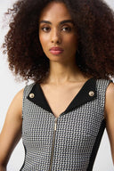 Joseph Ribkoff White/Black Geometric Print Sheath Dress Style 251292
