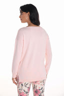 Frank Lyman Blush Embellished V-neck Pullover Style 251503