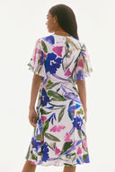Joseph Ribkoff Off-White/Multi Floral Print Wrap Dress Style 251707