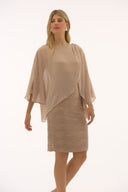 Joseph Ribkoff Cascade and Chiffon Sheath Dress Style 251720