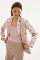 Joseph Ribkoff Beige/Silver Floral Print Blazer Style 251729