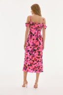 Joseph Ribkoff Black/Multi Floral Sheath Dress with Cold Shoulder Style 251737
