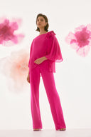 Joseph Ribkoff Chiffon and Silky Knit Poncho Top Style 251739