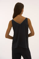 Joseph Ribkoff Satin Sleeveless Top with Rhinestone Trim Style 251741