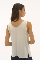 Joseph Ribkoff Satin Sleeveless Top with Rhinestone Trim Style 251741