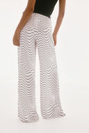 Joseph Ribkoff Vanilla/Multi Dot Print Belted Wide Leg Pants Style 251747