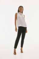 Joseph Ribkoff Vanilla/Multi Dot Print Sleeveless Top Style 251749