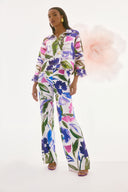 Joseph Ribkoff Off-White/Multi Floral Print Wide Leg Pants Style 251770