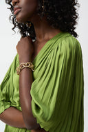 Joseph Ribkoff Pleated Satin Midi Dress Style 251903