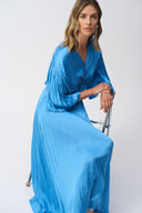 Joseph Ribkoff Pleated Satin Midi Dress Style 251903