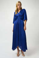joseph ribkoff pleated satin midi dress Joseph Ribkoff Royal Sapphire Pleated Satin Midi Dress Style 251903F25 DECABANA