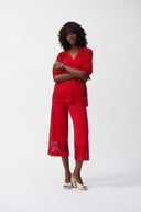 Joseph Ribkoff Culotte Pant with Pointelle Detail Style 251915