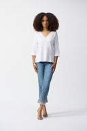 Joseph Ribkoff Jacquard Sweater Knit Pullover Style 251923