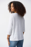 Joseph Ribkoff Jacquard Sweater Knit Pullover Style 251923