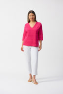 Joseph Ribkoff Jacquard Sweater Knit Pullover Style 251923